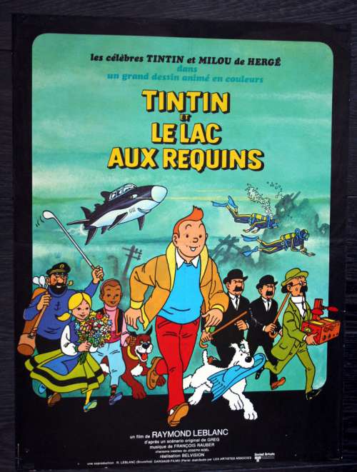 Affiches de cinéma 60 x 40 du film TINTIN ET LE LAC AUX REQUINS (1972)