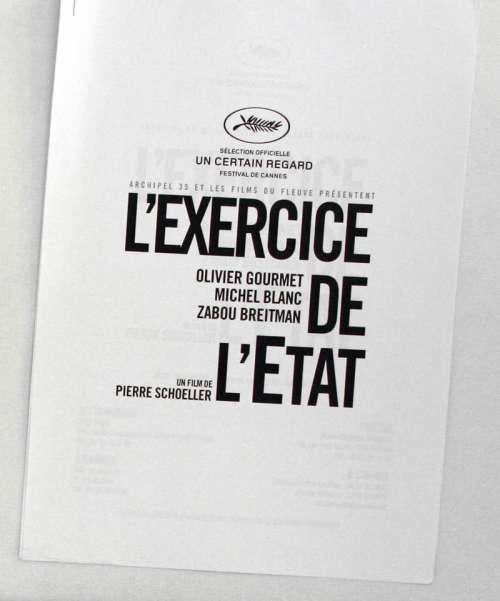 Press kit from L'EXERCICE DE L'ÉTAT (2011) Press kit from L'EXERCICE DE L'ÉTAT (2011)